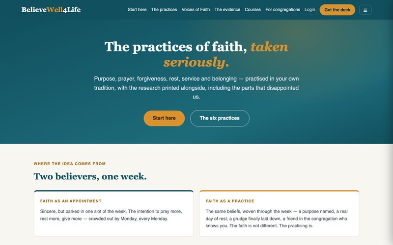 The BelieveWell4Life website